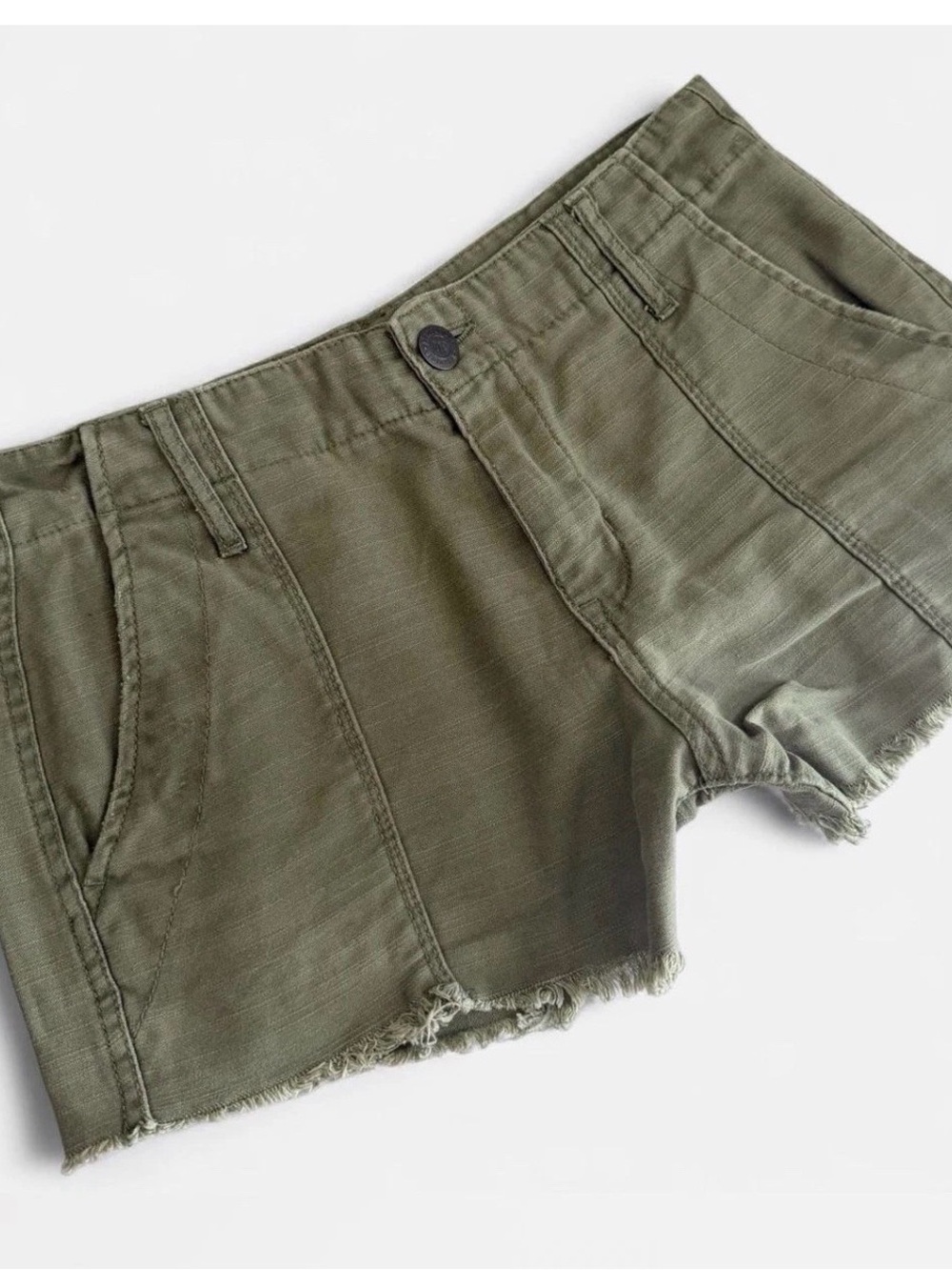 Aeropostale Womens Shorts Size 2 Short High Rise Casual Olive Green Everyday